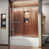 DreamLine SHDR-0960580-01 The DreamLine Infinity-Z sliding shower or tub door offers classic style with a modern touch. The Infinity-Z will transform your bathroom with a beautiful balance of functionality, elegance and sophistication. A variety of