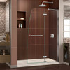 DreamLine DL-6522R-22-01 The DreamLine Aqua Ultra is frameless shower or tub screen with European appeal and modern architectural design. With a stunning curved silhouette that creates an open, inviting feel, the Aqua Ultra will transform your