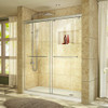 DreamLine DL-6943R-04CL This DreamLine shower kit offers the perfect solution for a bathroom remodel or tub-to-shower conversion project with a CHARISMA frameless bypass shower door and a coordinating SlimLine shower base. The CHARISMA has a no wall