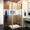 DreamLine DL-6715-22-04CL The DreamLine Flex pivot shower enclosure and SlimLine base kit offers modern appeal at a budget friendly price point. The versatile Flex model combines cutting-edge pivot hardware, simple installation and dependable