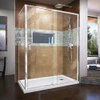 DreamLine DL-6720R-01CL The DreamLine Flex pivot shower enclosure and SlimLine base kit offers modern appeal at a budget friendly price point. The versatile Flex model combines cutting-edge pivot hardware, simple installation and dependable