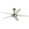 Progress Lighting 94253009 P2530-09 54-Inch 5 Blade Energy Star Fan with Reversible Silver/Natural Cherry Blades, Brushed Nickel