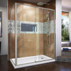 DreamLine DL-6720R-04CL The DreamLine Flex pivot shower enclosure and SlimLine base kit offers modern appeal at a budget friendly price point. The versatile Flex model combines cutting-edge pivot hardware, simple installation and dependable