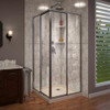 DreamLine DL-6710-22-04 This kit combines a CORNERVIEW shower enclosure with a coordinating SlimLine shower base. The CORNERVIEW shower enclosure is a perfect combination of solid construction and timeless design. The corner installation provides an