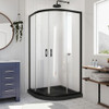 DreamLine DL-6703-89-09 The DreamLine Prime sliding shower enclosure and base kit adds style and bold design to your shower space. The neo round sliding style of the Prime enclosure can fit into virtually any corner, making it perfect for smaller to