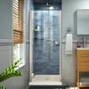 DreamLine DL-533442-22-04 The DreamLine Lumen semi-framed swing shower door and SlimLine base kit offer unique style and functional appeal, while keeping your budget in mind. The Lumen has a modern wall profile design with integrated hinges (patent