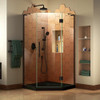 DreamLine DL-6060-88-09 The DreamLine Prism Plus is a frameless neo-angle shower enclosure with a contemporary style sure to be a perfect match to any bathroom space. The Prism Plus shines with obstruction-free patented design brackets and luxury