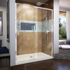 DreamLine DL-6225C-22-01 The DreamLine Flex pivot shower door and SlimLine base kit offers modern appeal at a budget friendly price point. The versatile Flex model combines cutting-edge pivot hardware, simple installation and dependable performance.