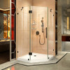 DreamLine DL-6052-09 The DreamLine Prism Lux is a fully frameless neo-angle corner shower enclosure with a modern design to transform any shower into a glass oasis. Prism Lux combines style and luxurious design with premium self-closing hinges for