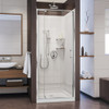 DreamLine DL-6217C-01CL The DreamLine Flex pivot shower door, SlimLine base, and Q-Wall backwall kit offers modern appeal at a budget friendly price point. The versatile Flex model combines cutting-edge pivot hardware, simple installation and