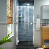 DreamLine DL-533642-88-01 The DreamLine Lumen semi-framed swing shower door and SlimLine base kit offer unique style and functional appeal, while keeping your budget in mind. The Lumen has a modern wall profile design with integrated hinges (patent