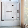 DreamLine SHDR3148586EX06 The DreamLine Aqua is frameless shower or tub screen with European appeal and modern architectural design. With a stunning curved silhouette that creates an open, inviting feel, the Aqua will transform your bathroom with