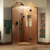 DreamLine SHEN-2640400-09 The DreamLine Prism Plus is a frameless neo-angle shower enclosure with a contemporary style sure to be a perfect match to any bathroom space. The Prism Plus shines with obstruction-free patented design brackets and luxury