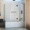 DreamLine SHDR3148586RT06 The DreamLine Aqua is frameless shower or tub screen with European appeal and modern architectural design. With a stunning curved silhouette that creates an open, inviting feel, the Aqua will transform your bathroom with