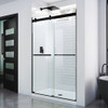 DreamLine SHDR-6348760-09 The DreamLine Essence frameless sliding bypass shower or tub door showcases a modern, elegant design with a striking silhouette. The Essence provides smooth gliding action with its sleek rollers without the significant