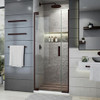 DreamLine SHDR-443465-06 The DreamLine Elegance Plus shower door combines frameless design with effortless performance to create a perfectly balanced, timeless look. Modern slim wall profiles complement the minimalist design and ensure that your