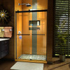 DreamLine SHDR-6348762-09 The DreamLine Sapphire is a semi-frameless sliding bypass shower or tub door with a modern, elegant design and a striking look. The Sapphire features thick tempered glass, convenient dual towel bars and sleek rollers for