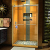 DreamLine SHDR-6348762-04 The DreamLine Sapphire is a semi-frameless sliding bypass shower or tub door with a modern, elegant design and a striking look. The Sapphire features thick tempered glass, convenient dual towel bars and sleek rollers for