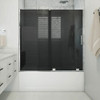 DreamLine SHDR1960580GL01 The DreamLine Mirage-X frameless sliding shower or tub door is the epitome of simple elegance with a modern flair. The remarkably innovative headerless design creates an unobstructed and open view for your shower. The