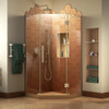 DreamLine SHEN-2634340-04 The DreamLine Prism Plus is a frameless neo-angle shower enclosure with a contemporary style sure to be a perfect match to any bathroom space. The Prism Plus shines with obstruction-free patented design brackets and luxury