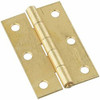 National Hardware N146-399 3" Brass Plated Non-Removable Pin Hinges 2 Count