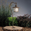 KICHLER 15319PZ Mission Lantern 1LT Incandescent/LED Hybrid Low Voltage Landscape Path and Spread Light, Patina Bronze Finish with Satin Etched Glass