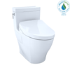 TOTO® Drake® Transitional WASHLET®+ Two-Piece Elongated 1.28 GPF Universal Height TORNADO FLUSH® Toilet with S500e Bidet Seat, Cotton White - MW7863046CEFG.10#01