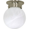 Nuvo 60/257 Lighting 60-257 Flush Mount Light with Alabaster Ball Glass, Brushed Nickel