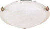 Nuvo 60/271  2 Light - 16" - Flush Mount - Tri-Clip w/ Alabaster Glass -Brushed Nickel Finish