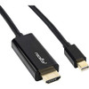 ROCSTOR Y10C197-B1 10FT MINI DISPLAYPORT TO HDMI M/M 4KX2K 30HZ CABLE BLACK
