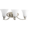 Progress Lighting 94200209 P2002-09 Joy Collection 3-Light Vanity Fixture, Brushed Nickel