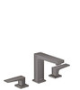 Hansgrohe 32516341 Hansgrohe Metropol Widespread Faucet 110 with Lever Handles and Pop-Up Drain, 1.2 GPM in Brushed Black Chrome