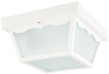 Nuvo 77/879 Lighting One Light Outdoor Flush Mount, White Finish with Frosted Acrylic Panel Glass