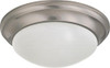 Nuvo 60/3272  2 Light 14" Flush Mount Twist & Lock w/ Frosted White Glass -Brushed Nickel Finish