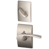 Schlage F59-MER-619-CEN-LH F59 Merano With Century Rose Left Hand Interior Active Trim with 12326 Latch and 10027 Strike Satin Nickel Finish