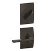 Schlage F59-LAT-622-CEN F59 LAT 622 CEN Century Collection Latitude Handleset Entrance Lock Interior, Matte Black (Interior Half Only)