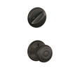 Schlage F59-GEO-716 F59 GEO 716 Georgian Interior Knob with Deadbolt, Aged Bronze (Interior Half Only)
