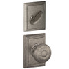 Schlage F59-GEO-621-ADD F59GEO621ADD Distressed Nickel Georgian Interior Pack Knob Set with Single Cylinder Deadbolt and Decorative Addison Rose (Interior Half Only)