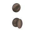 Schlage F59-SIE-613 F59 SIE 613 Siena Interior Knob with Deadbolt, Oil Rubbed Bronze (Interior Half Only)