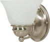 Nuvo 60/340  Empire - 1 Light - 7" - Vanity - w/ Alabaster Glass Bell Shades -Brushed Nickel Finish