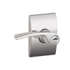 Schlage F51A-MER-625-CEN F51A MER 625 CEN Merano Lever with Century Trim Keyed Entry Lock, Bright Chrome