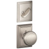 Schlage F59-AND-619-ADD F59 AND 619 ADD Addison Collection Andover Handleset Interior Knob, Satin Nickel (Interior Half Only)
