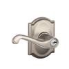 Schlage F51A-FLA-619-CAM F51A FLA 619 CAM Flair Lever with Camelot Trim Keyed Entry Lock, Satin Nickel