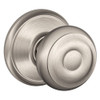 Schlage F40-GEO-619 F40GEO619 Georgian Privacy Knob, 1 Pack, Satin Nickel