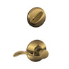 Schlage F59-ACC-609-LH F59 ACC 609 LH Accent Interior Left-Handed Lever with Deadbolt, Antique Brass (Interior Half Only)
