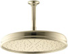 Kohler 371200 K13694AF 1-Spray 12-Inch Traditional Round Rain Showerhead, Vibrant French Gold