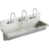 Elkay EWMA6020C  Stainless Steel 60" x 20" x 8" Wall Hung Multiple Station Hand Wash Sink Kit