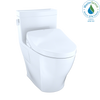 TOTO® Drake® WASHLET®+ Two-Piece Elongated 1.28 GPF Universal Height TORNADO FLUSH® Toilet with C2 Bidet Seat, Cotton White - MW7763074CEFG#01