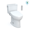 TOTO® Drake® WASHLET®+ Two-Piece Elongated 1.28 GPF Universal Height TORNADO FLUSH® Toilet with Auto Flush S500e Bidet Seat, Cotton White - MW7763046CEFGA#01