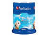 VERBATIM CORPORATION 94712 100PK CDR 52X 700MB 80MIN BLANK WHITE SURFACE NON-PRINTABLE SPINDLE